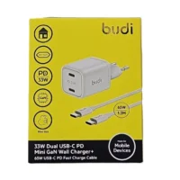 شارژر دیواری بودی 33 وات مدل AC016RETTW با خروجی USB-C به همراه کابل USB-C به USB-C