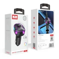 شارژر فندکی فست شارژ ماشین تایپ سی 3.1 آمپر و گیرنده بلوتوثی خودرو ارلدام ET-M99