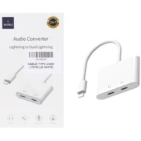 مبدل دو به یک شارژر و هندزفری آیفونی لایتنیگ Wiwu مدل LT01PLUS
